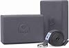 IUGA Yoga Blocks 2 Pack With Strap Non Slip High Density 9x6x3 Solid & Cork Yoga Block With Yoga Strap to Improve Strength Balance for Yoga Pilates Meditation