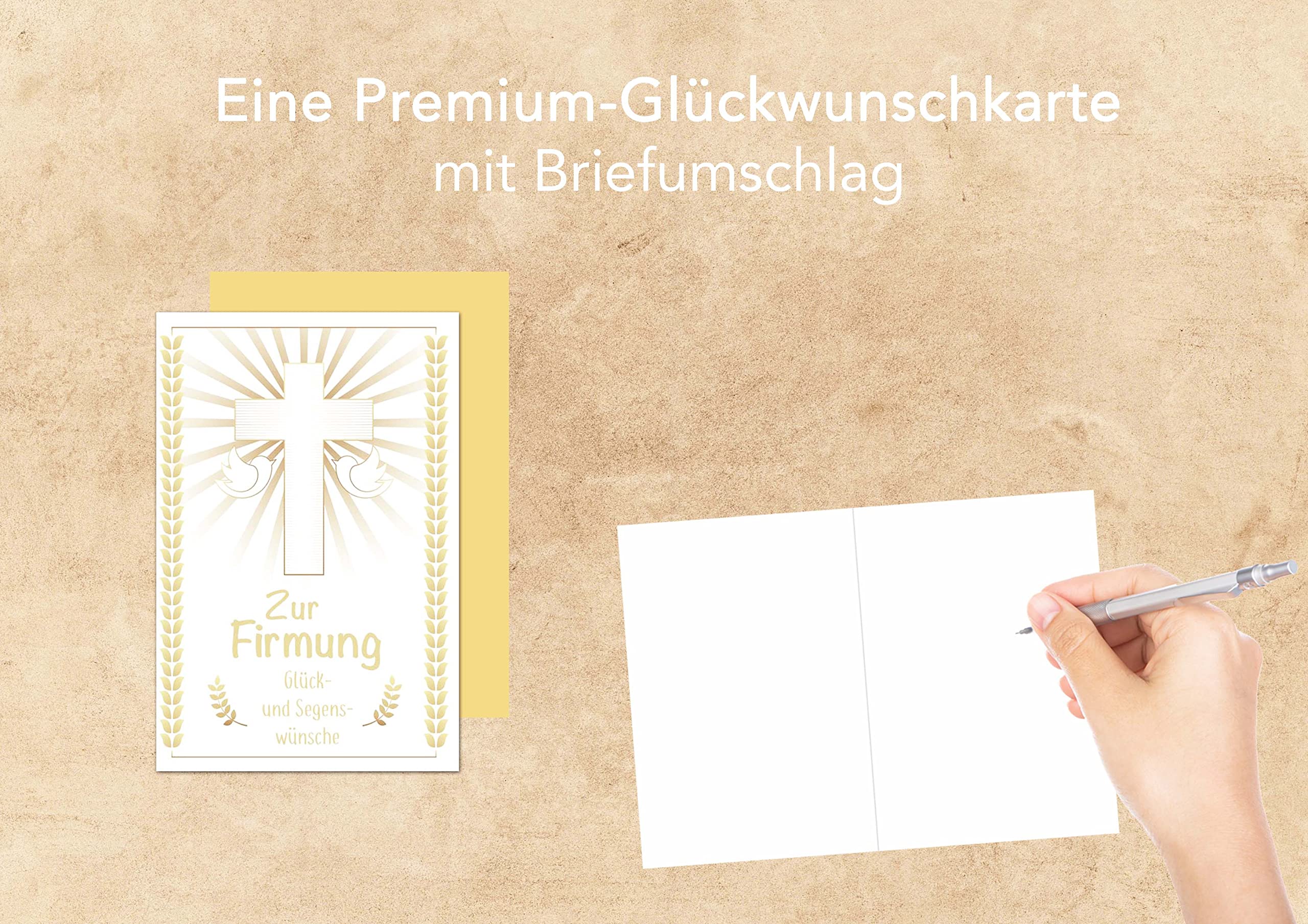 Premium Glückwunschkarte Zur Firmung Von Edition Seidel – Format 11,5x17 Cm Mit Umschlag, Klappkarte Ohne Innentext