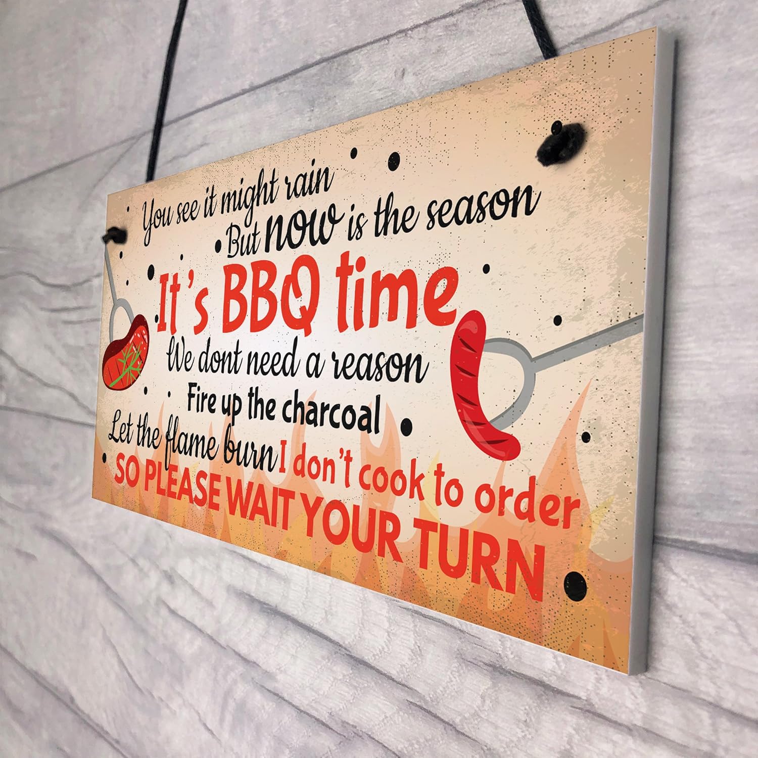RED OCEAN BBQ Novelty Hanging Garden Sign SummerHouse Bar Man Cave Shed Plaque Friendship Gift