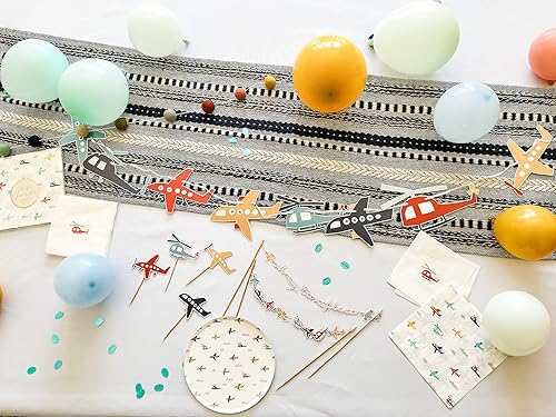 Miniatura 8 de Kit de suministros para fiesta de cumpleaños de avión, decoraciones de fiesta temática de avión, decoraciones de fiesta temática de avión para niños