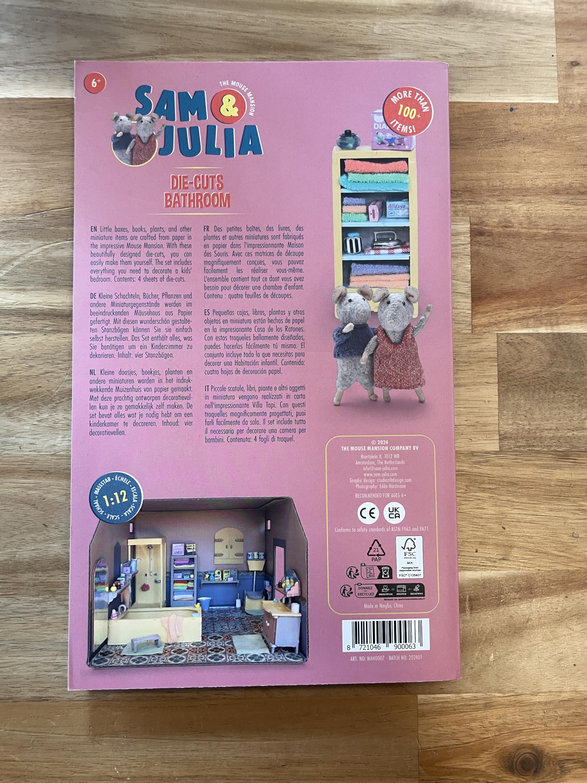 Sam & Julia - Paket: Baue Dein eigenes Mäusehaus - Miniatur Räume, Puppen-Möbel und Zubehör 1/12 fürs Puppenhaus oder für die Puppenstube zum selber basteln