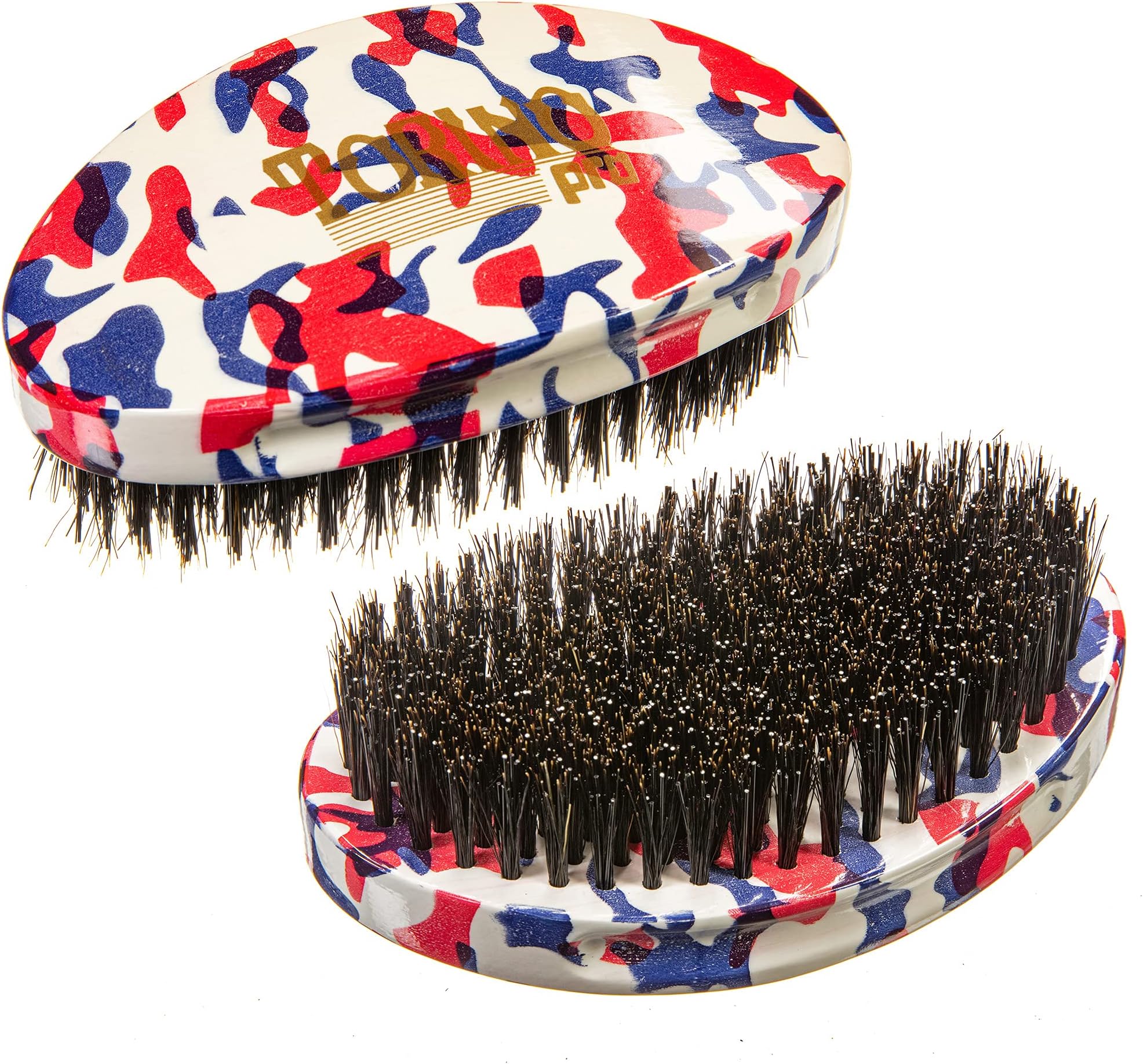 Torino Pro Wave Brushes By Brush king tp#173 - Medium Hard Palm Curve brush - 360 Wave curved brush for Men-