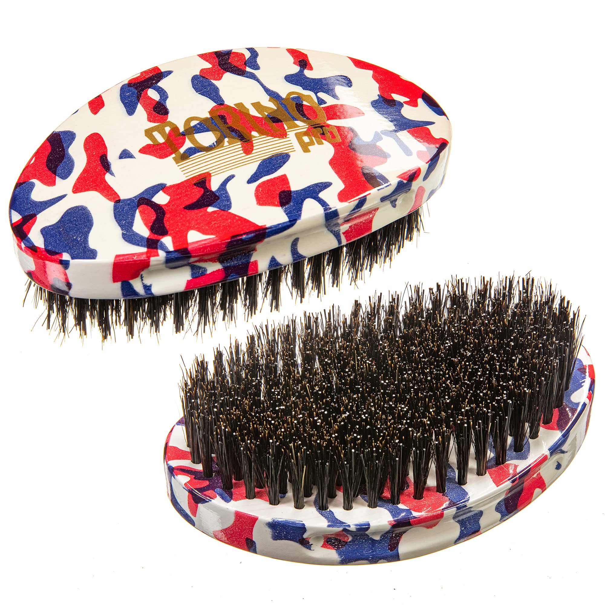 Torino Pro Wave Brushes By Brush king tp#173 - Medium Hard Palm Curve brush - 360 Wave curved brush for Men-