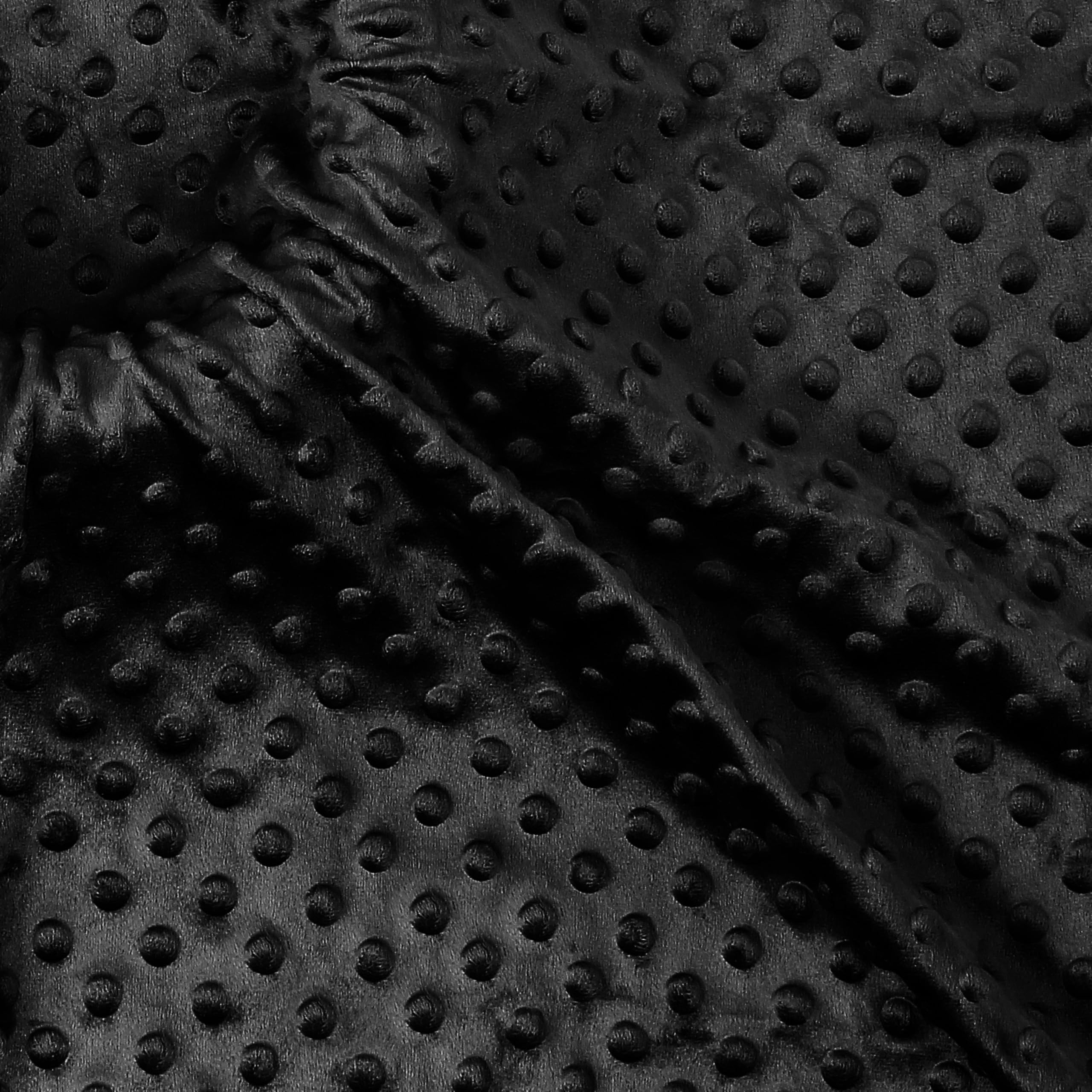 HomiestMinky Dot Fabric by The Yard, 2 Yards x 60 Inch Wide Soft Plush Fabric Black Fleece Fabric, Cuddle Minky Fabric for Blanket, Pillow Covers, Clothing Making, Scarf, Beanie, Sewing