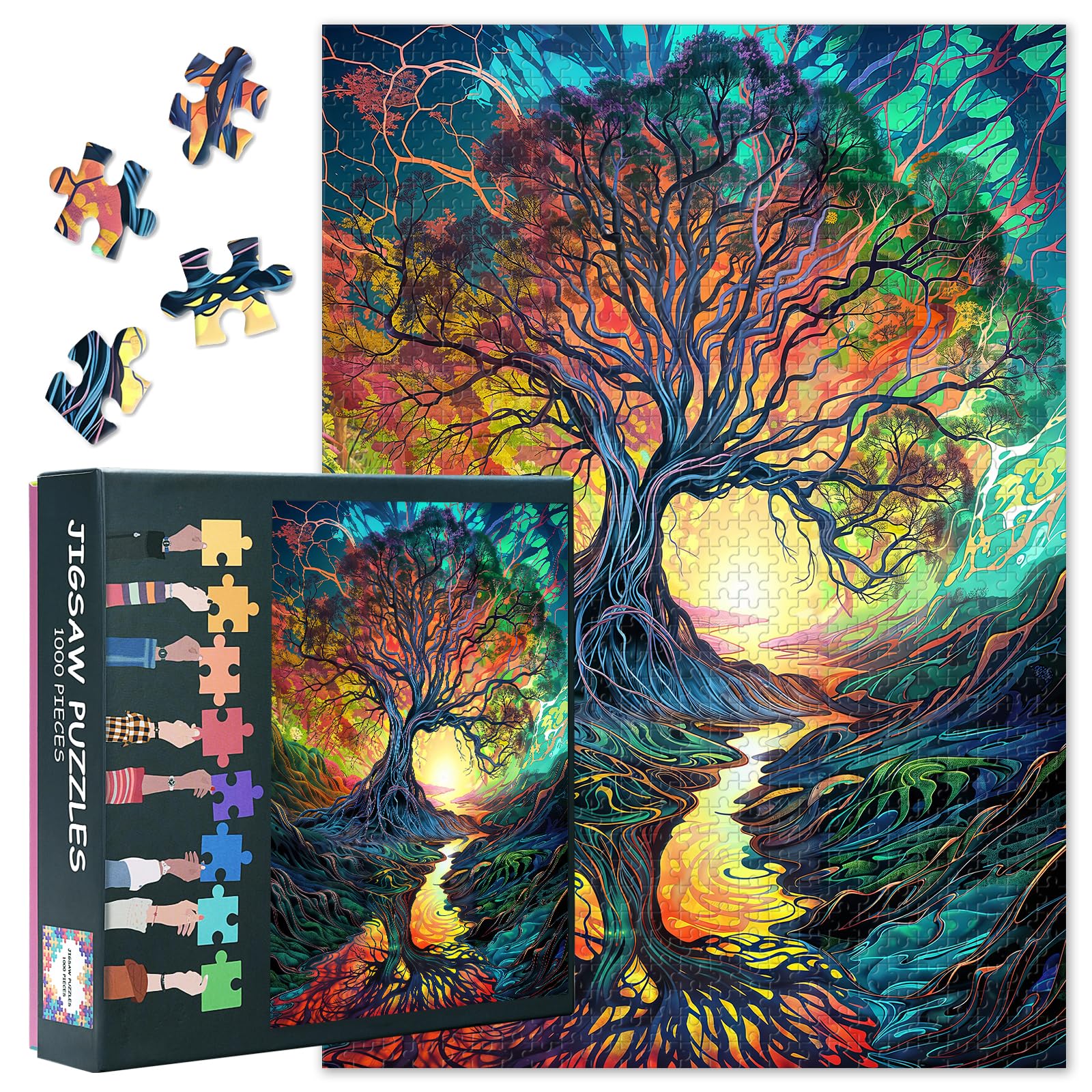 1000 Piece Jigsaw Puzzles for Adults Fantasy Landscape Tree Challenging Puzzle