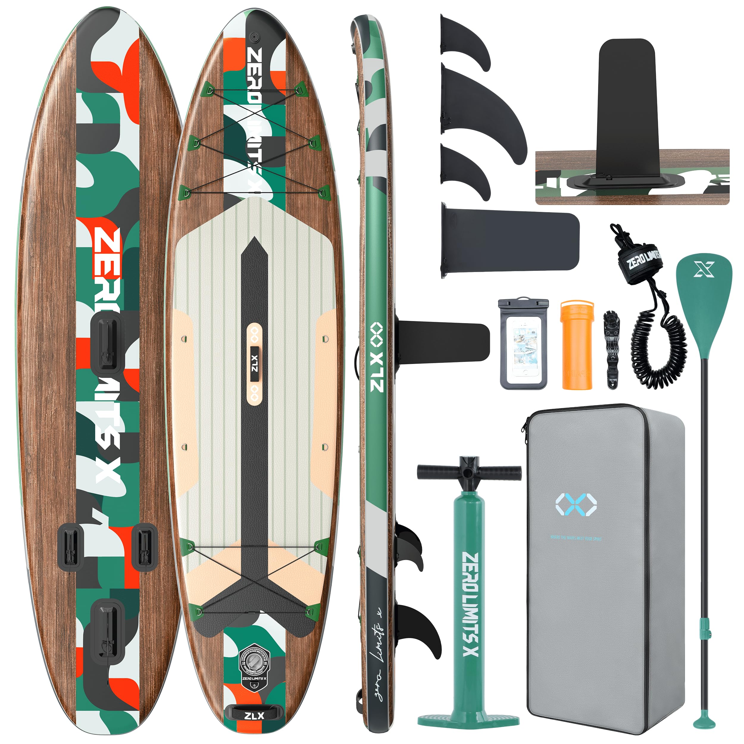 （PADDLEOUT様）専用ページです 5体セット ZLX Inflatable Stand Up Paddle Board, 11'6/10'6 Ultra Wide SUP