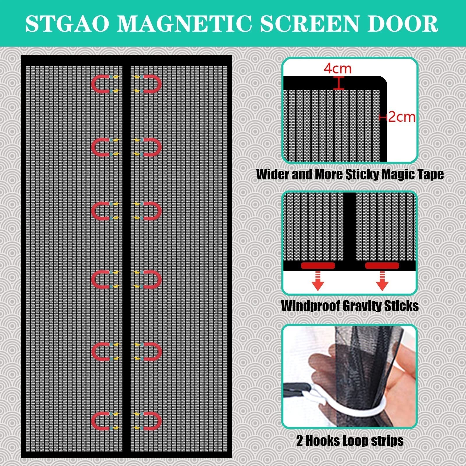 Zanzariera Porta 270 x 210 cm Zanzariera Finestra Magnetica Apertura e Chiusura Silenziosa Tende Zanzariere per porte della stanza Porta camera da letto, Nero