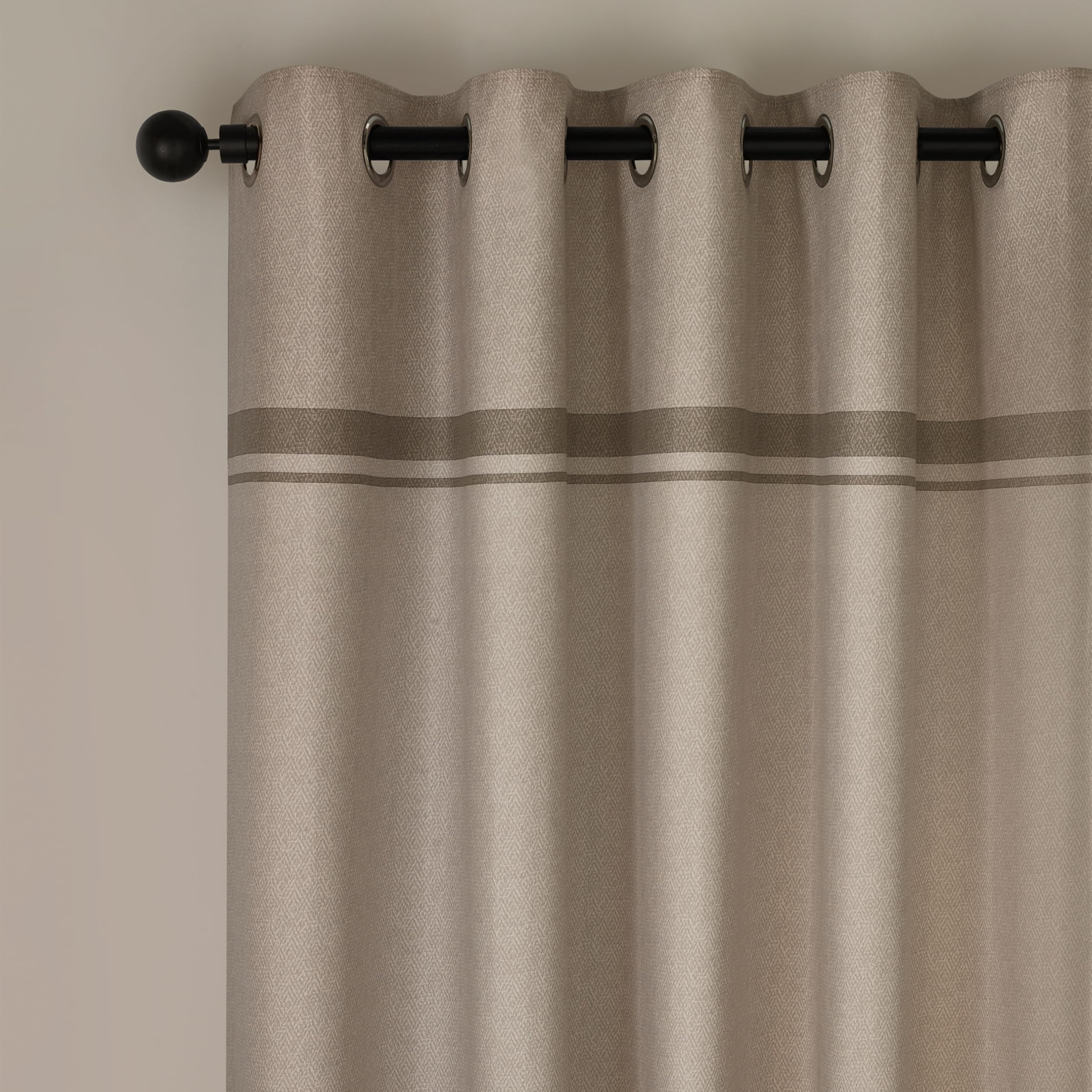 Catherine Lansfield Melville 46x54 Inch Lined Eyelet Curtains Two Panels Natural, W 46.1" x L 53.9" (1 Panels)