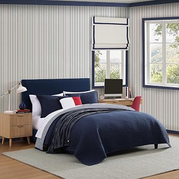 Tommy Hilfiger - King Quilt Set with Shams, Lightweight Bedding