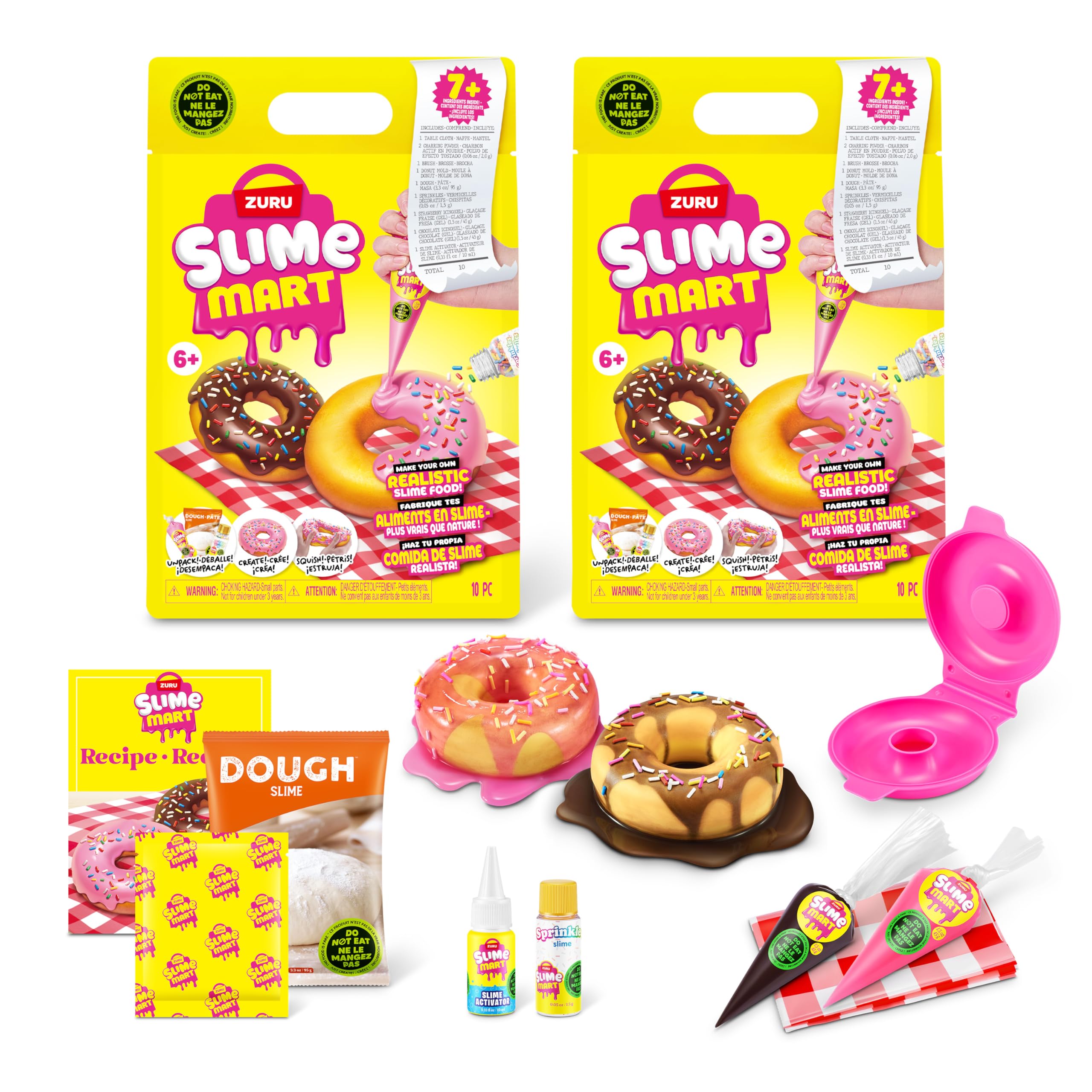 Slime Mart kleine Tüte (Krapfen) von ZURU (2 Pack), Schleim-Spielzeug, Basteln für Kinder und Kidults, Soft-Schleim-Herstellungsset für Mädchen von 6–10, Rosa