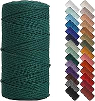 Vista 94 de NOANTA - Cuerda de macramé color verde aguamarina, 1/8 pulgadas (3 mm) x 109 yardas (100 metros), cuerda de algodón colorido para colgar