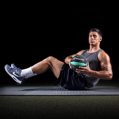 Miniatura 8 de ProSource Fit Weighted Medicine Ball for Full Body Workouts, Non-Slip Grip