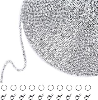 33-Foot Silver Stainless Steel Cable Chain, 1.5mm