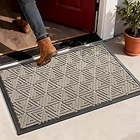 Vista 21 de Yimobra Tapete grande para puerta exterior, 36 x 24 pulgadas, impermeable, resistente, para puerta delantera, tapete de entrada de goma