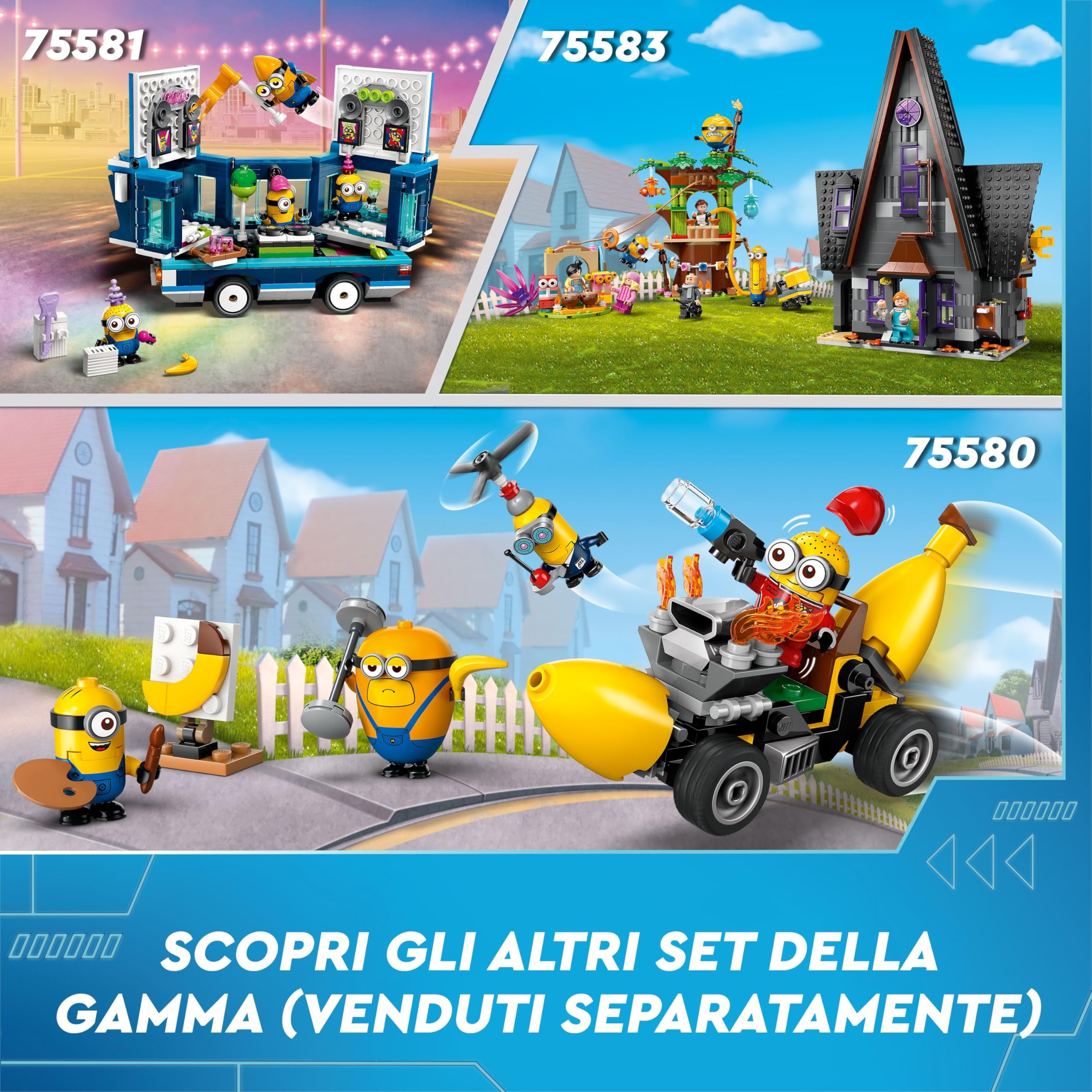 LEGO Cattivissimo Me Gru e Minions in Mattoncini, Set dal Film della Illumination, Personaggi da Costruire che Danzano, Giochi Creativi per Bambine e Bambini da 9 Anni, Regalo da Esposizione 75582