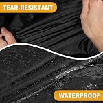 Car Cover Waterproof All Weather 210D, UV Sun Rain Protection, for Chevrolet Camaro with Left Side Zipper, Black & Blue