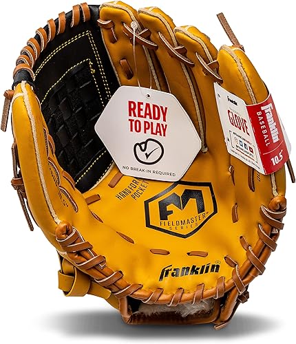 Vista 35 de Franklin Sports Field Master Baseball + Softball Glove - Field Master Adult + Youth Baseball + Softball Mitt - Men's + Women's Gloves - Right Hand