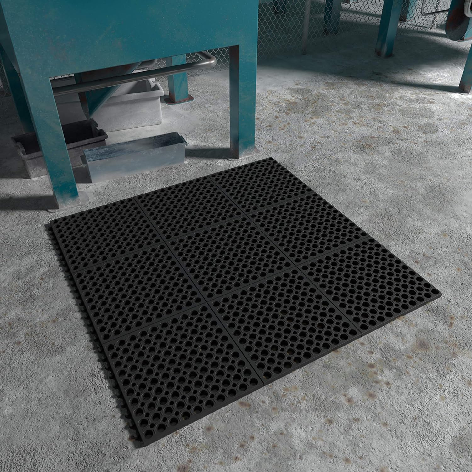 Blасk Frіdау - 60% оƒƒ AmazonCommercial Anti-Fatigue Drainage Modular Mat With 2- Sided Built-In Connectors, Heavy Duty Nitrile, 3' X 3', 5/8 Thickness, Black