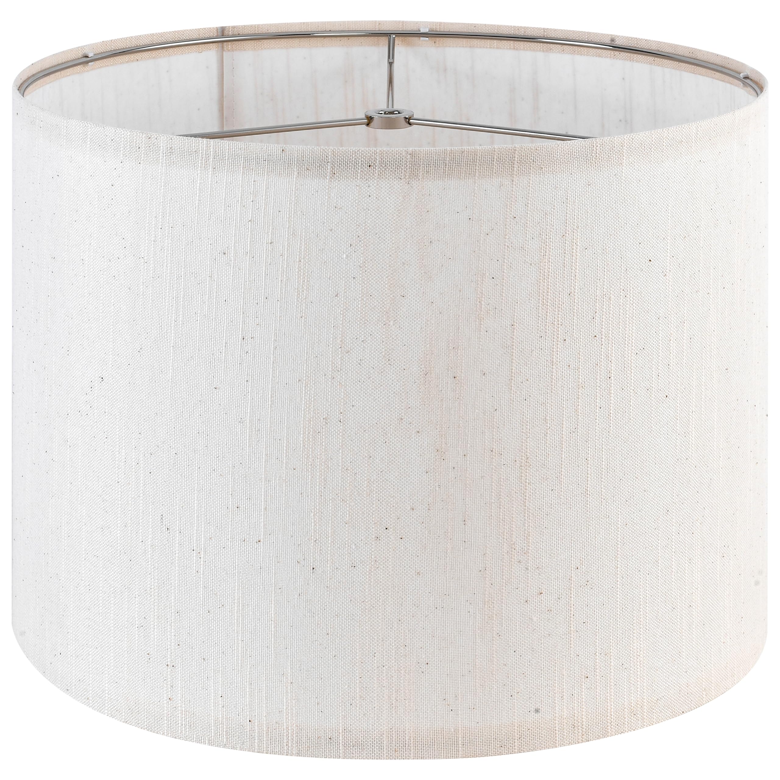 Bamboo Patterned Linen Drum Shaped Lampshades, 13 "top x 13" bottom x 10 "high (spider shaped) Modern off White Desk Lamp Lampshade and Bedside Lamp Replacement Lampshade, Handmade by PAPAYA