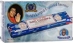 Satya Sai Baba Nag Champa Agarbatti Pacote de 12 Caixas de incenso 15 g Cada incenso de palitos para relaxamento, meditação, positividade e paz
