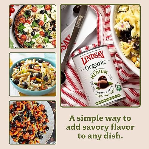 Miniatura 5 de Lindsay Aceitunas orgánicas medianas negras maduras sin hueso, 6 onzas (paquete de 12), orgánicas USDA, aptas para ceto, aperitivo saludable