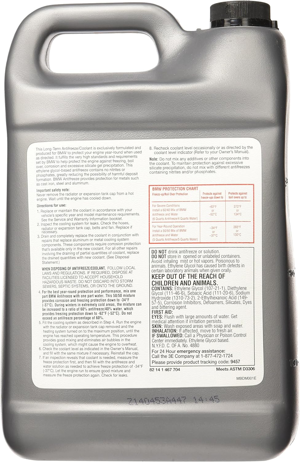 BMW 82141467704 Grey Antifreeze Coolant - 1 Gallon : Automotive