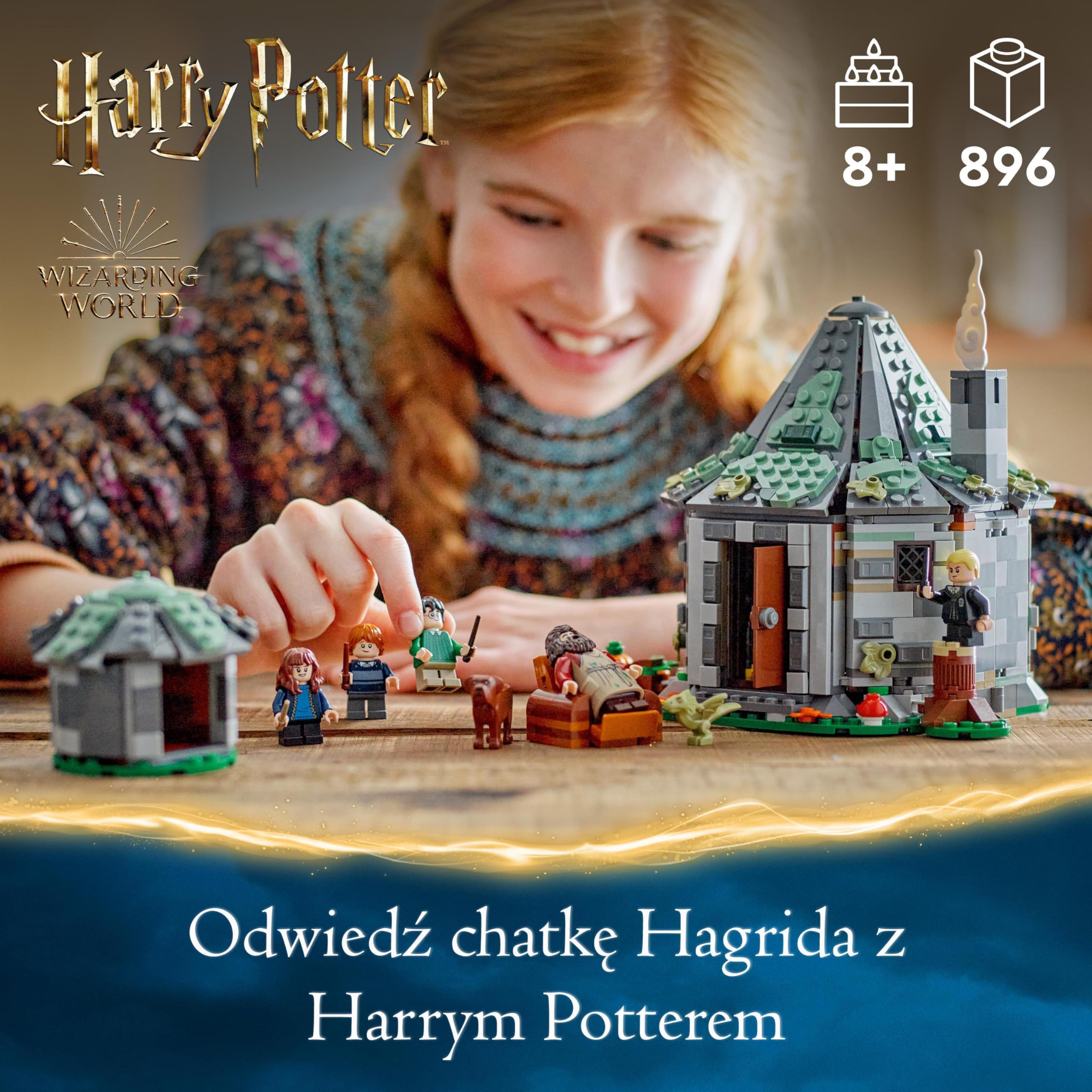 LEGO Harry Potter Chatka Hagrida: niespodziewana wizyta 76428; zestaw z chatką do zbudowania i siedmioma postaciami do odgrywania ról; pomysł na prezent dla chłopców i dziewczynek
