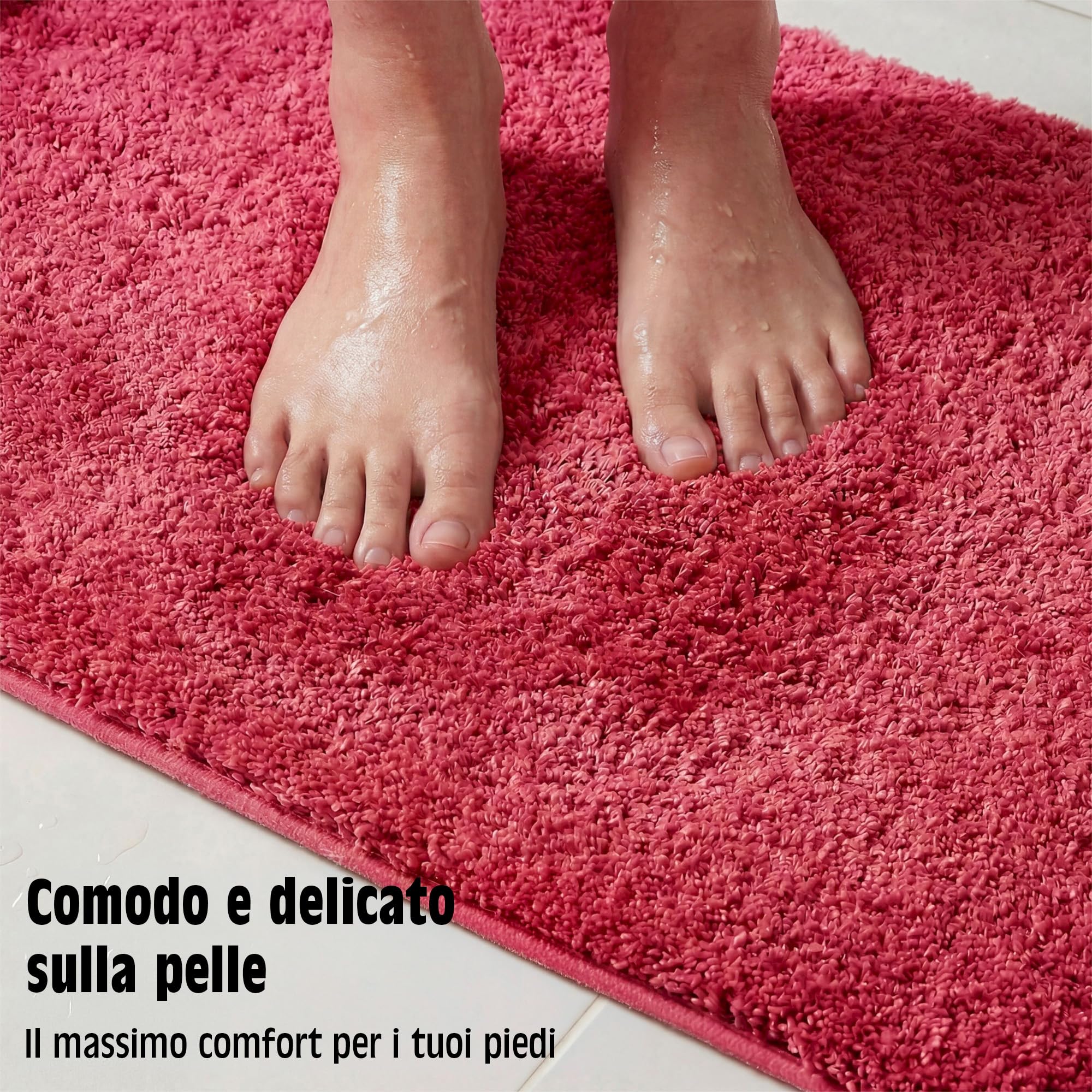 WohnDirect Tappeto Angolare 100x100cm Bordeaux (Rosso)