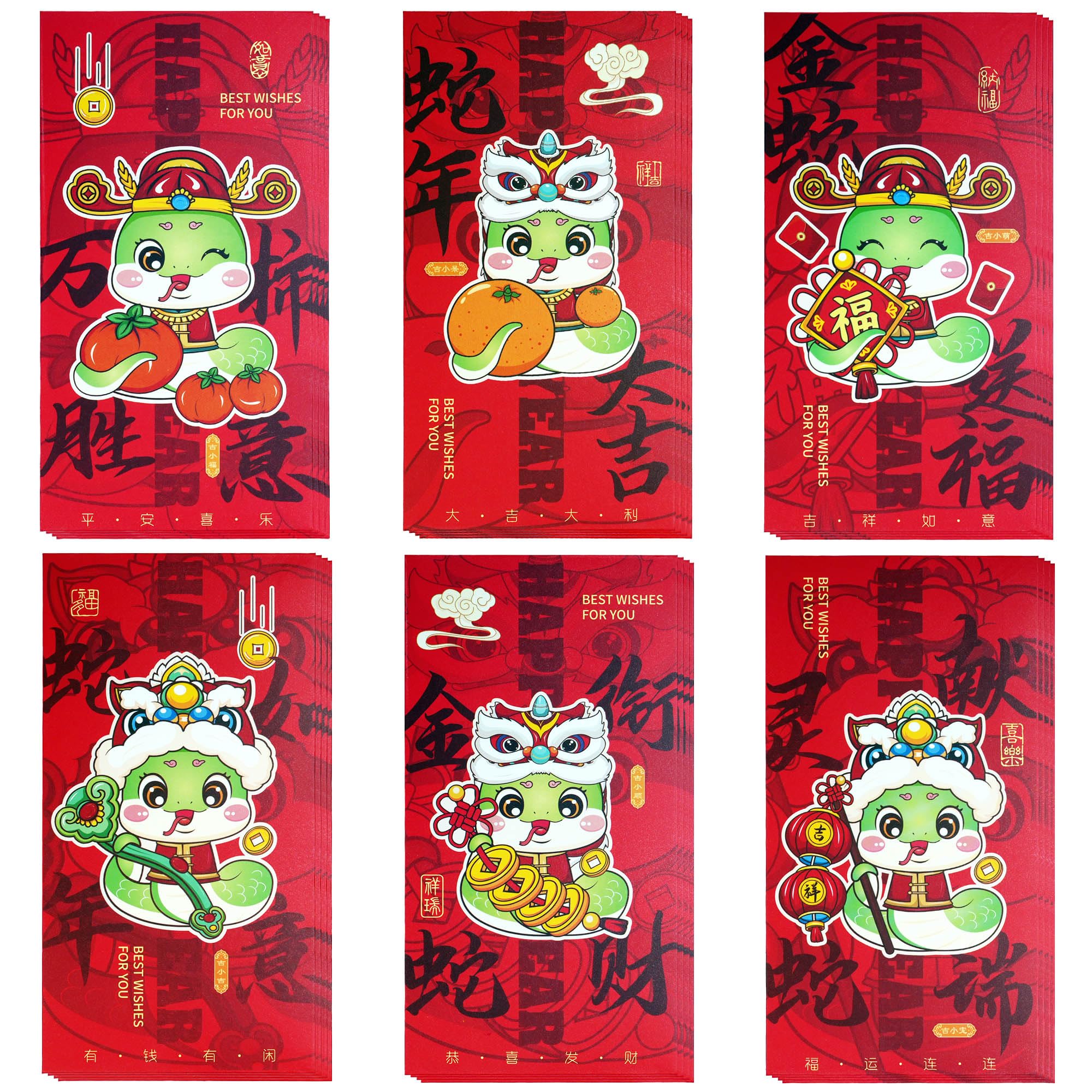 Red Envelope Snake 2025 Chinese New Year Red Pockets Lunar New Year Envelope Lucky Money Envelopes for Cash Hong Bao Li Xi Fancy Envelopes Large Cute