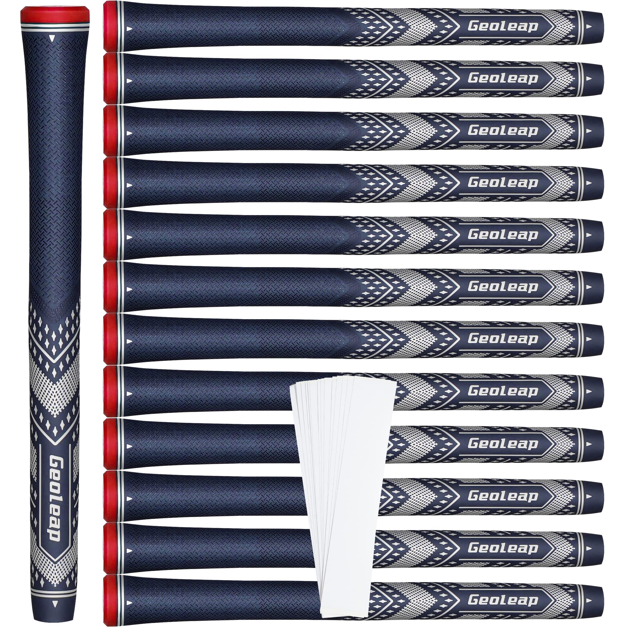 Geoleap Golf Grips Set of 13- Soft Golf Club Grips,Reduce Taper Design Provides High Traction and Performance,13 Grips with 15 Tapes and 13 Grips with All Repair Kits for Choice.