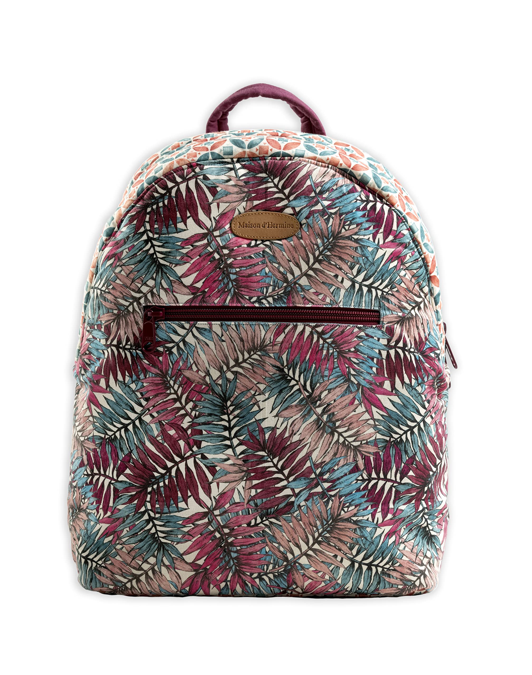 Maison d' Hermine Backpack for Women Men Cotton Shoulder Multipurpose Rucksack with Small Pouch Lightweight Multi Pocket Bag for Travel Work Beach