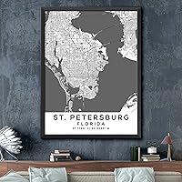 Vista 2 de Mapa de San Petersburgo, Florida, Luz 2 (8x10)