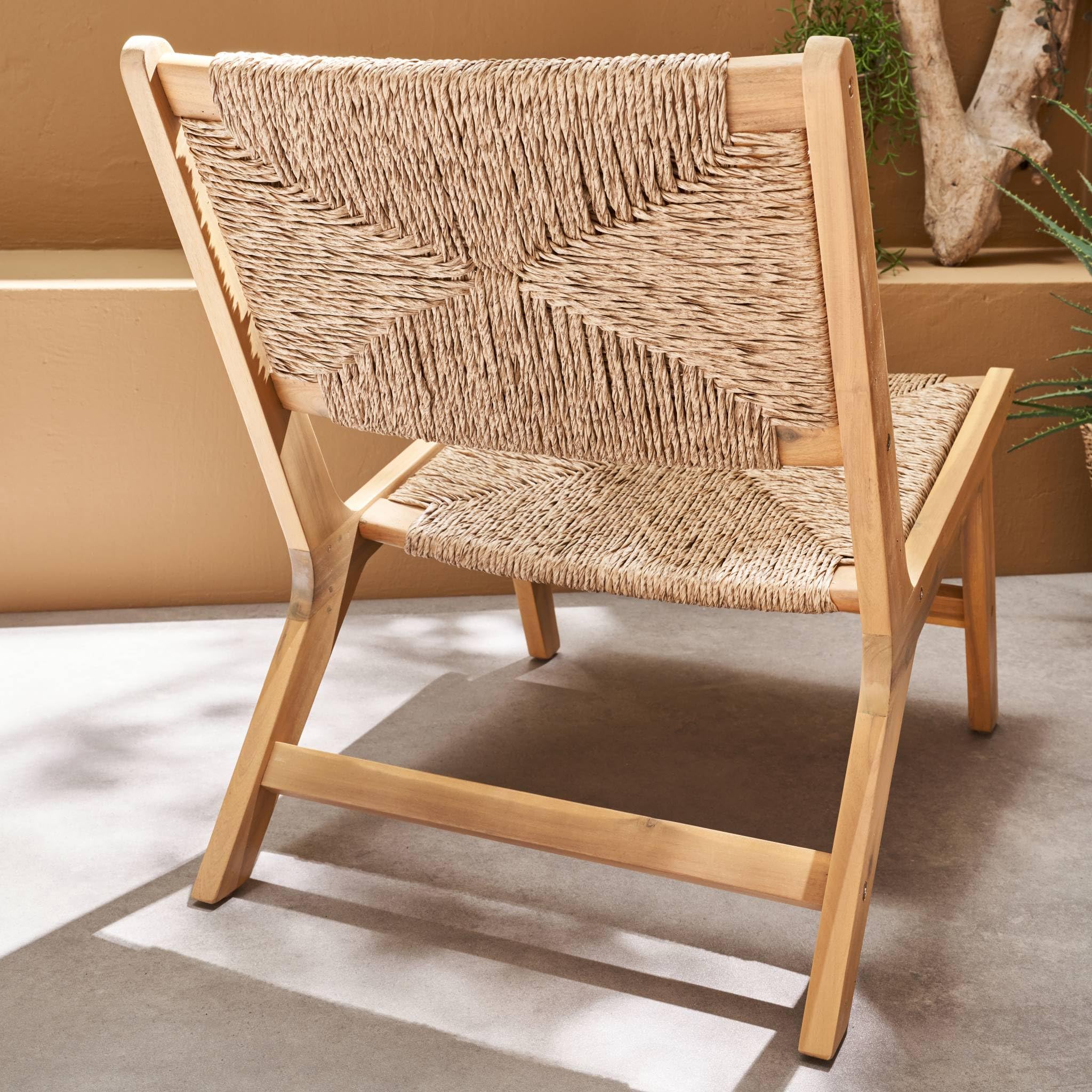 Alice's Garden sweeek - Lot de 2 fauteuils Relax de Jardin en Bois et résine Effet Paille. intérieur/extérieur
