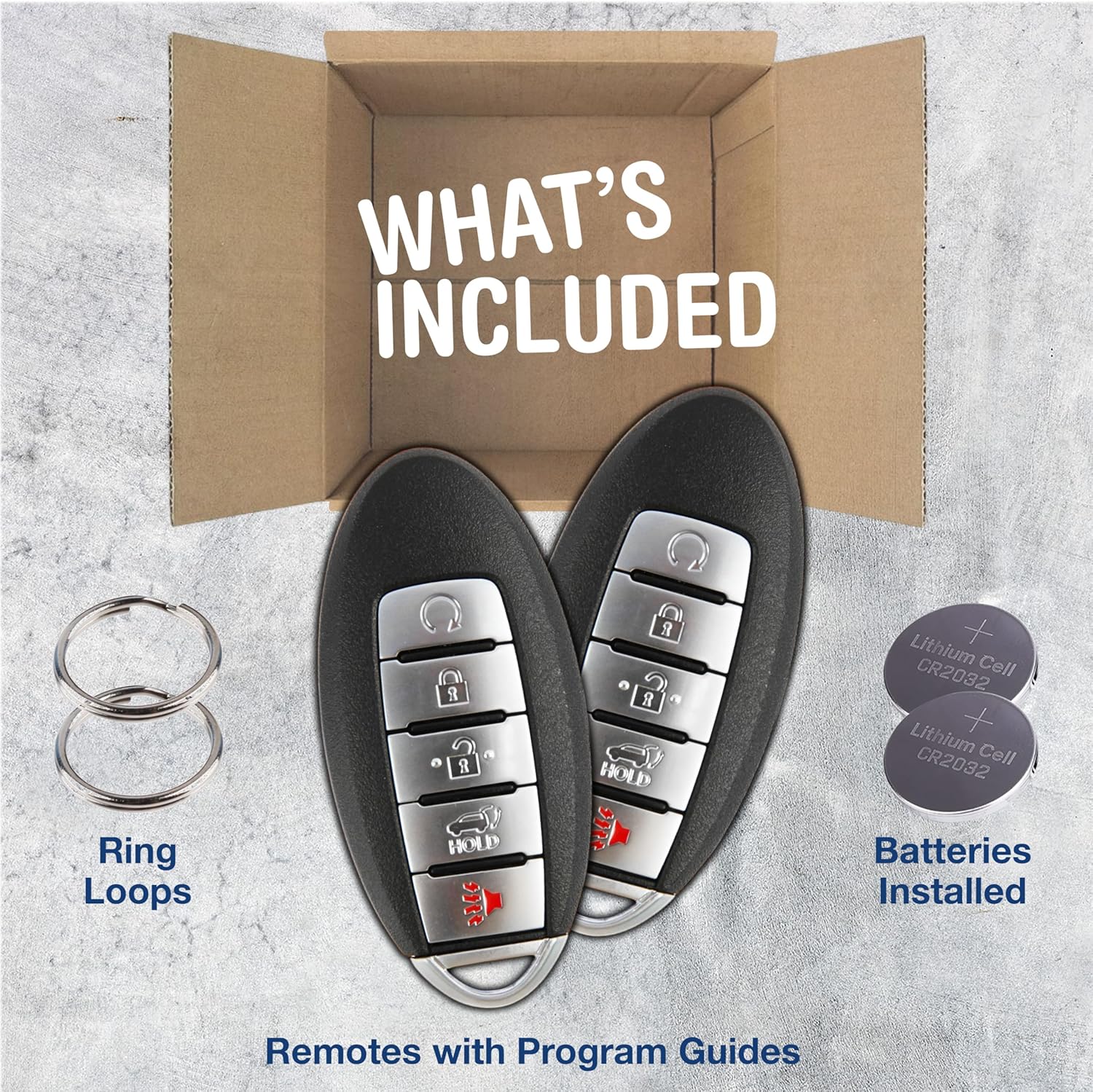 KeylessOption Key Fob Replacement for 2017 2018 2019 2020 Nissan Rogue Keyless Entry Remote, 5-Button KR5S180144106-2 Pack - Image 4