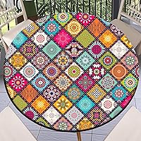 Vista 36 de Round Fitted Tablecloth with Elastic Outdoor Table Cover Round Elastic Tablecloths for Tables Waterproof Wipeable Table Cloths for