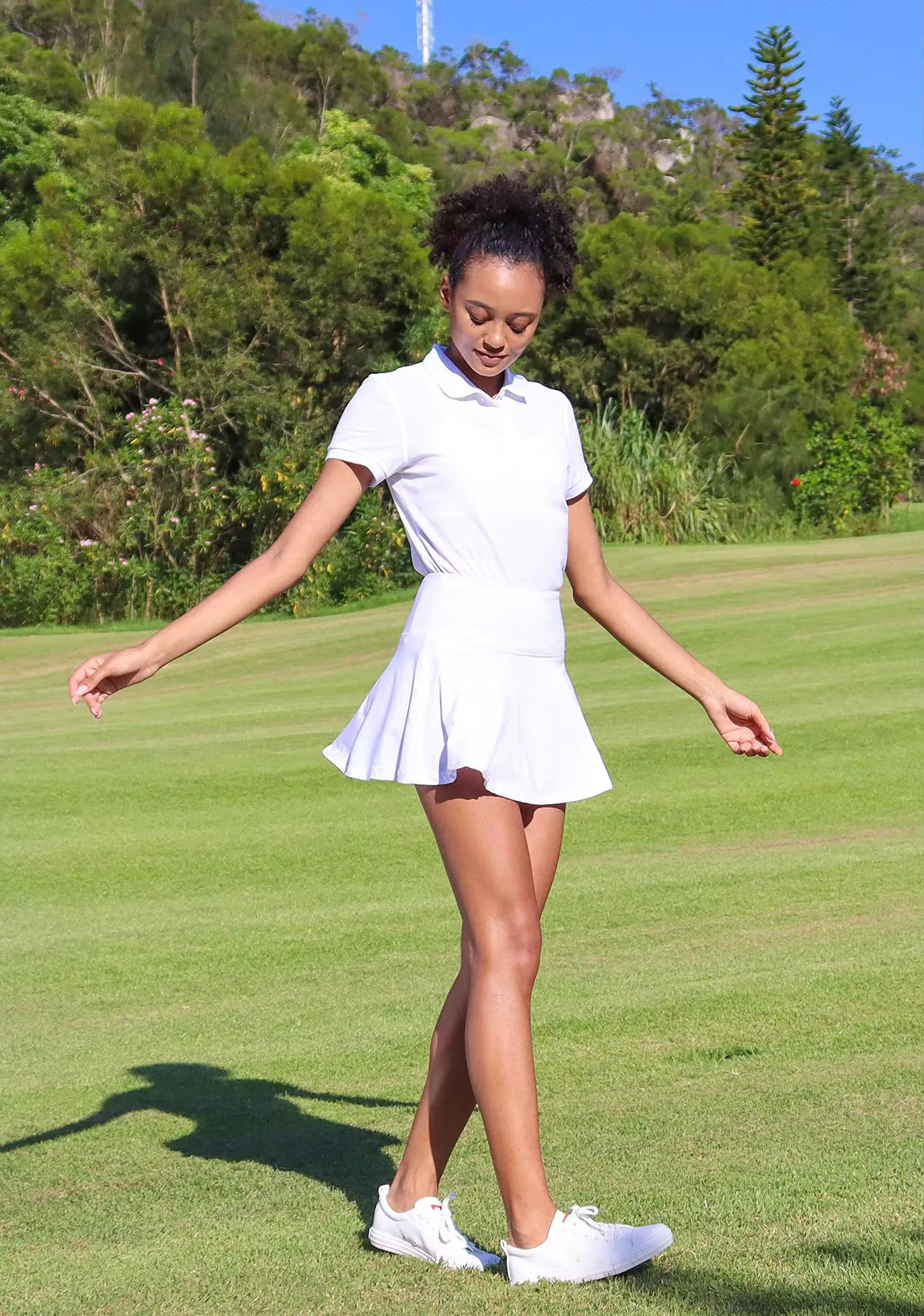Falda de Tenis Plisada para Mujer Falda Pantalón Deportiva de Cintura Alta con 4 Bolsillos para Golf y Running