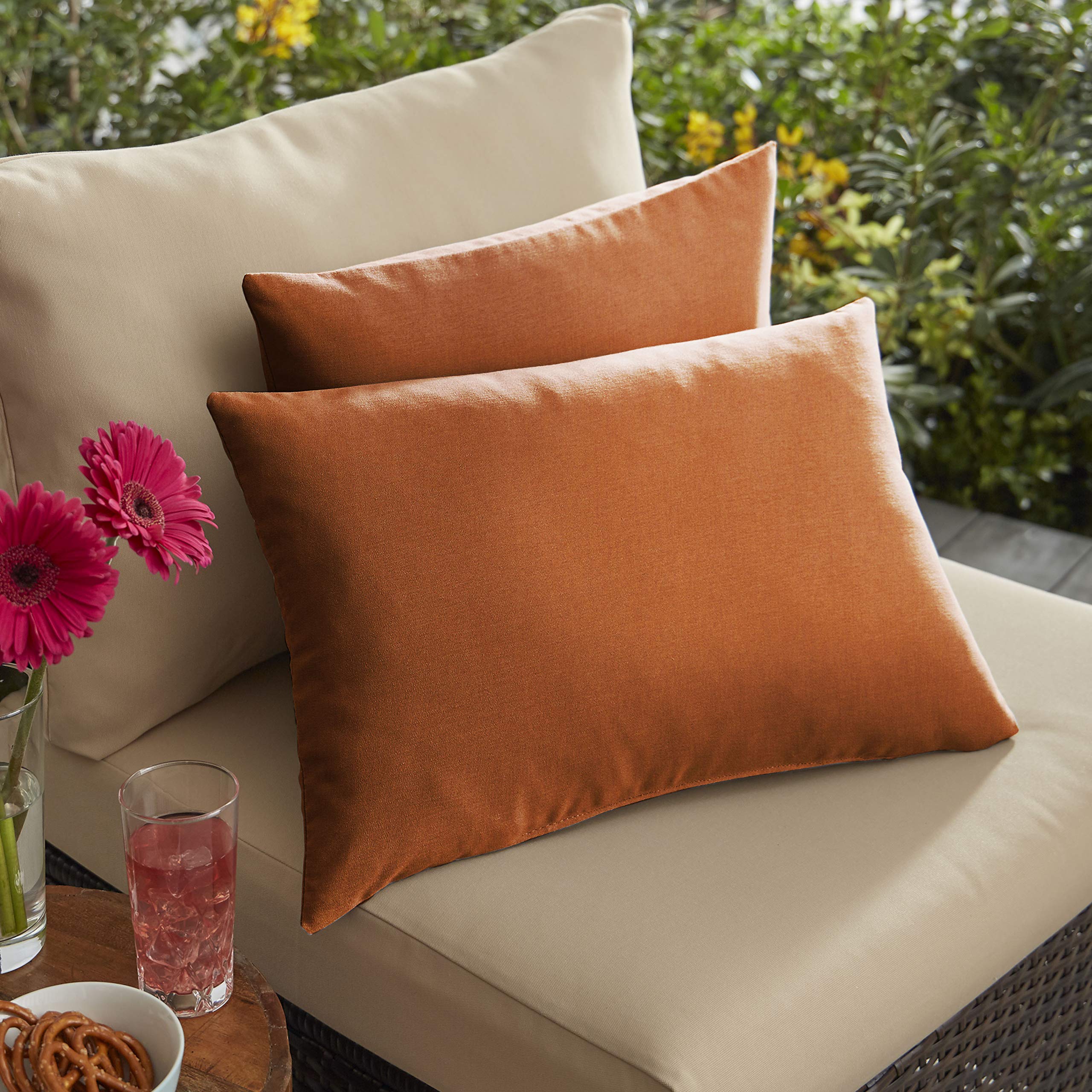 Mozaic Company Sunbrella Canvas Rust Outdoor Pillow Set