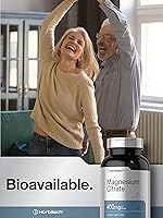 Vista 6 de Horbäach Magnesium Citrate 400mg 200 Caplets Vegetarian, Non-GMO, and Gluten Free Supplement