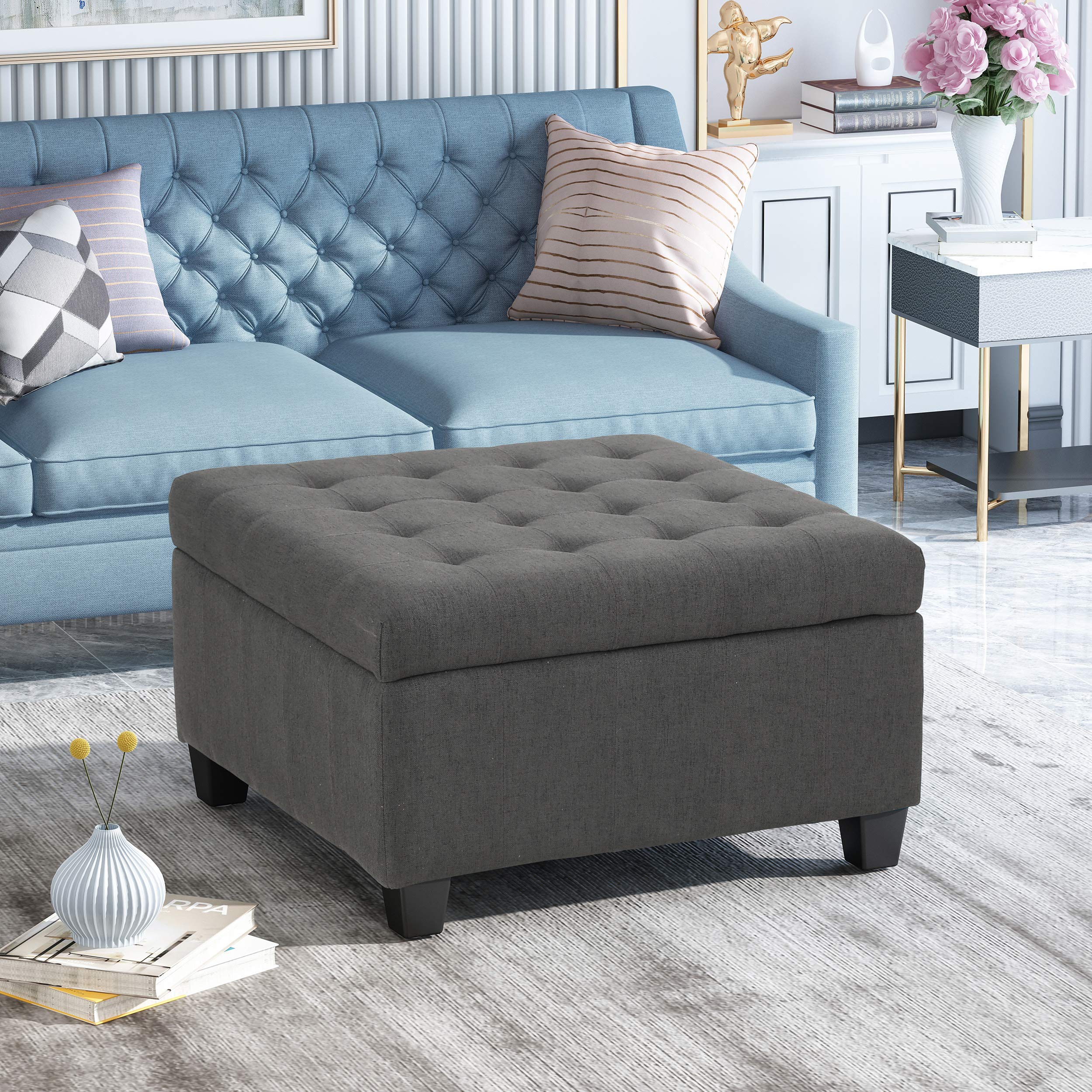 Christopher Knight Home Hedda Tufted Fabric Storage Ottoman