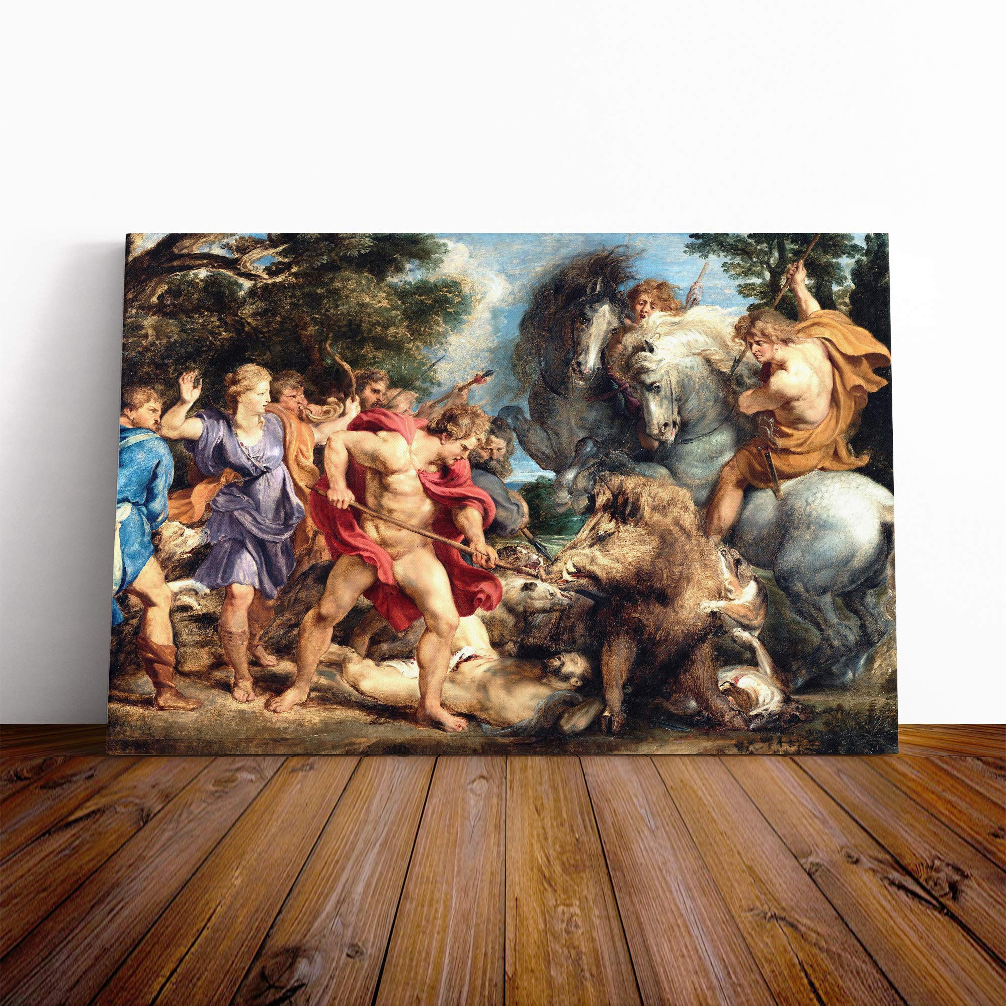 Peter Paul Rubens Attack Canvas Print | Gallery Wrapped 30mm Frame Wall Art | 24x16 inches | Ready to Hang | Modern Picture | Living Room Bedroom Lounge Office