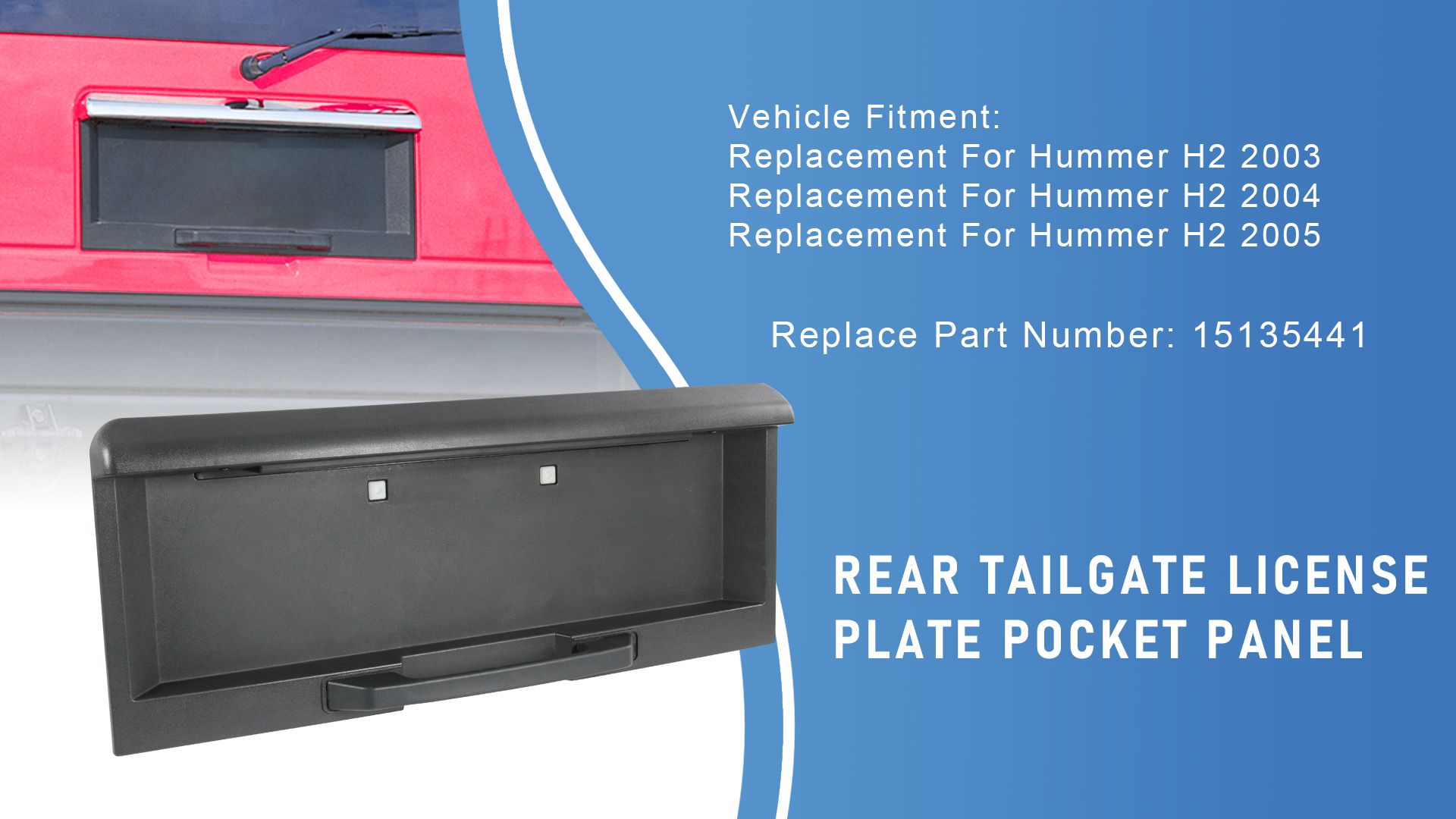 Amazon.com: RUIANOMG Rear Tailgate License Plate Pocket Panel