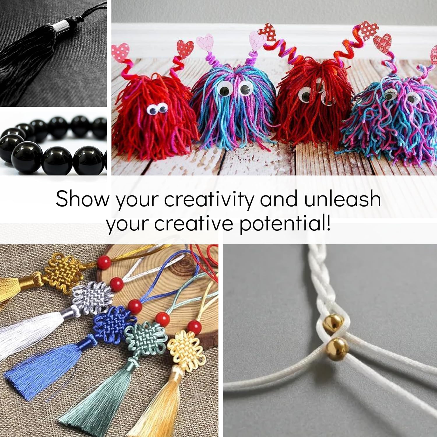 546 Yards Satin String – 1mm Satin Cords for Braided Bracelets 25 Colors Silky Beading String Silk Cords for Kumihimo Macrame Craft Keychains Jewelry Making Crafts and Sewing Projects (25 Rolls) - Image 7