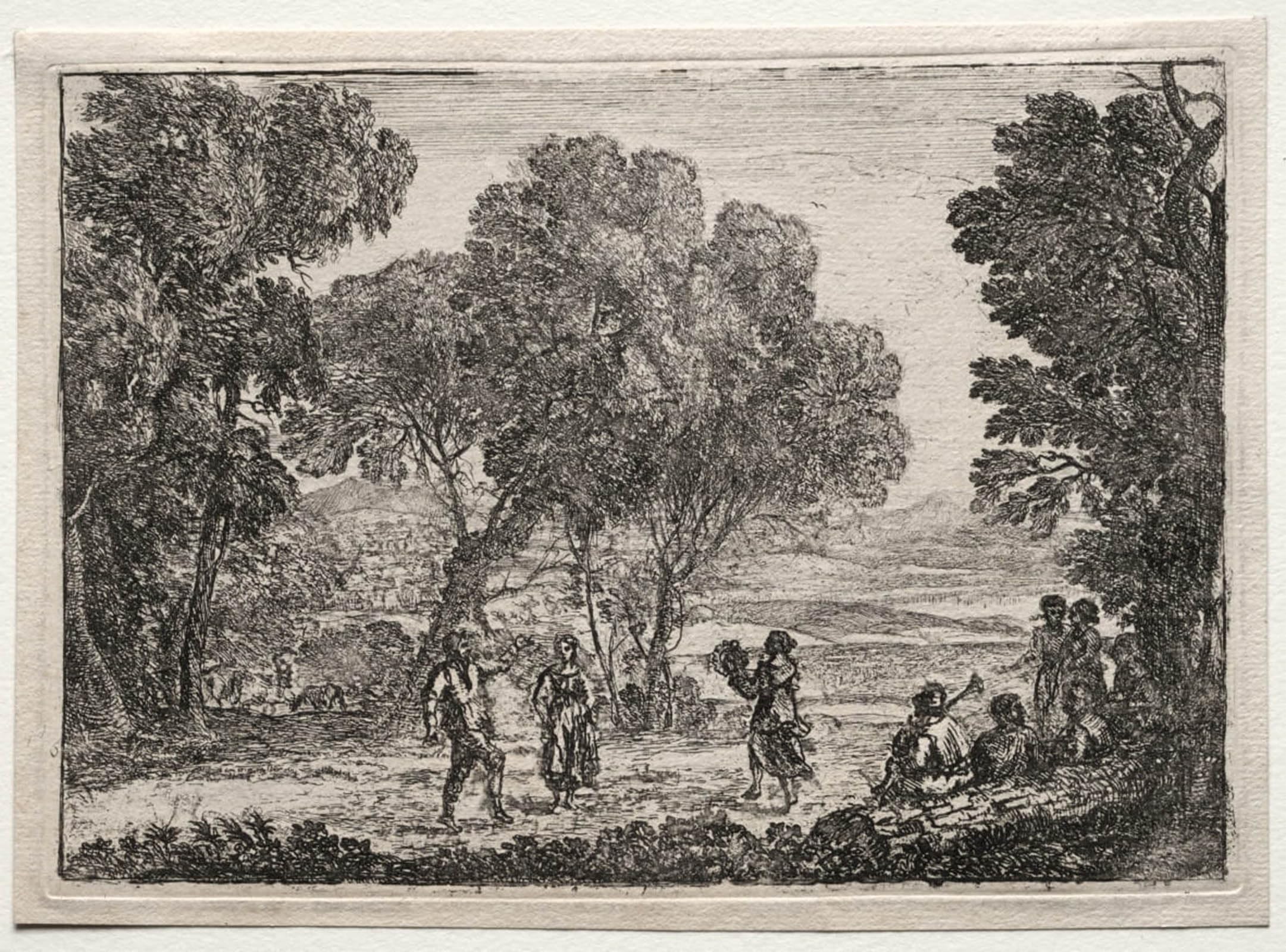 SERENDIPITP Vintage Wall Art Canvas Nordic Poster Canvas Print Picture Landscape with a Country Dance by Claude Lorrain Wall Art Poster for Home Decor 60x90cm