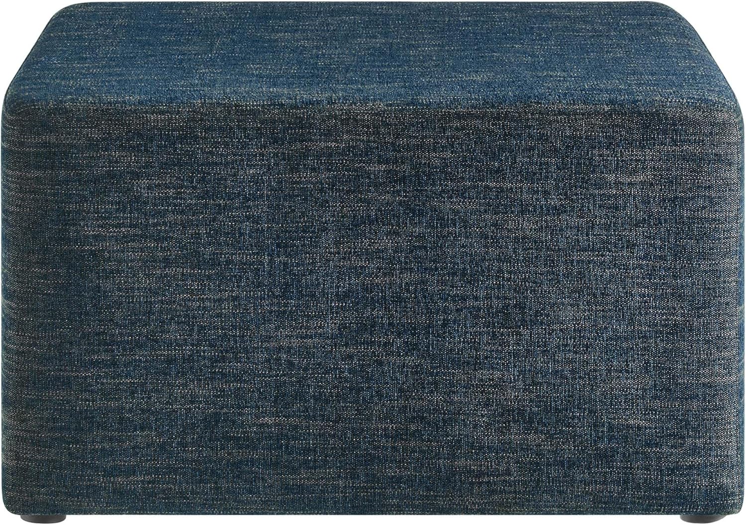 Modway Callum 28 Inch Square Ottoman in Heathered Weave Azure - Heathered Woven Fabric - Versatile Upholstered Coffee Table and Footrest - Couch Ottoman - Living Room Accent Table - Large Footstool