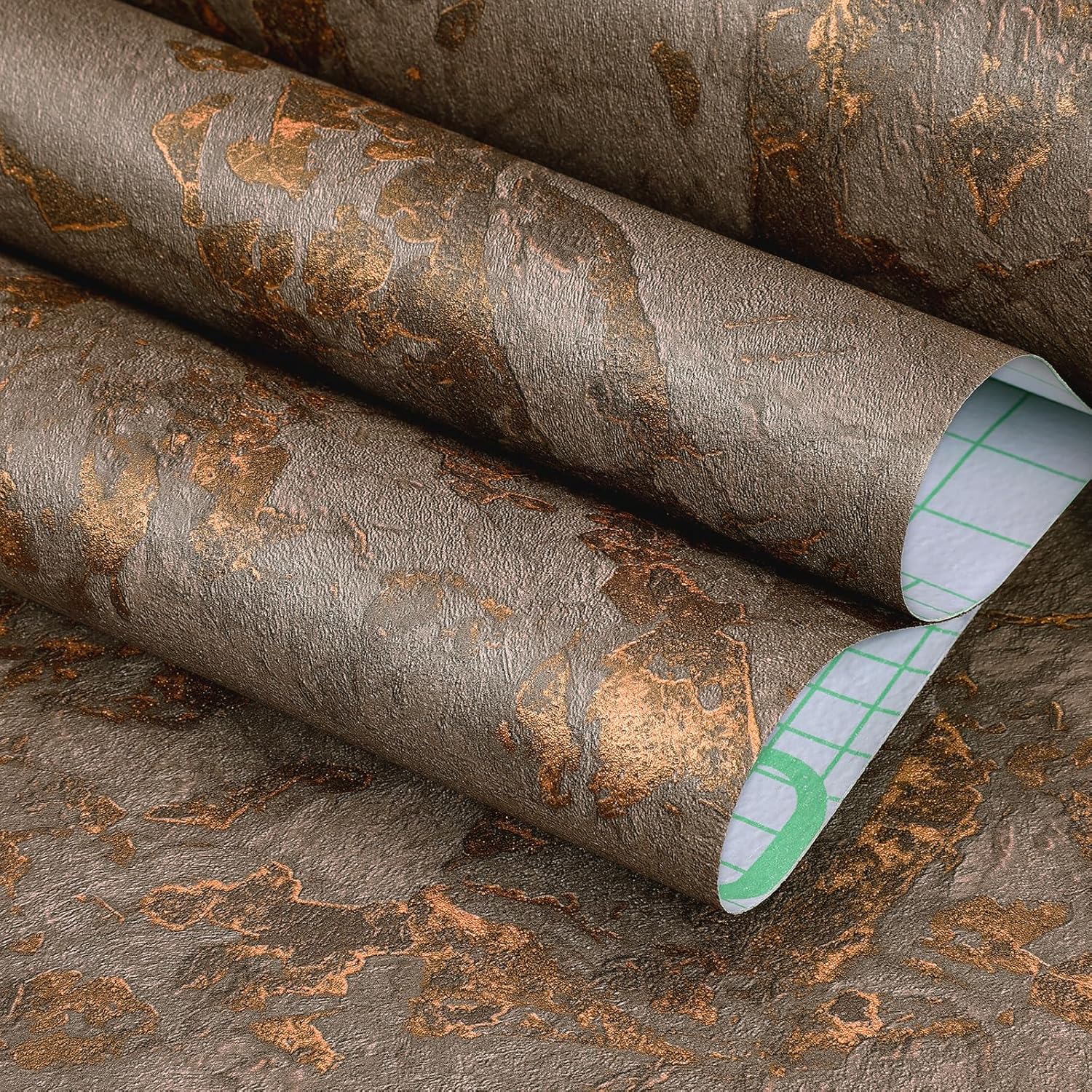 FunStick 24"x200" Thick Gold Brown Marble Countertop Contact Paper Waterproof Removable Marble Wallpaper Peel and Stick Countertops for Kitchen Bathroom Self Adhesive Wall Paper for Table Desk Walls 200" x 24" Brown