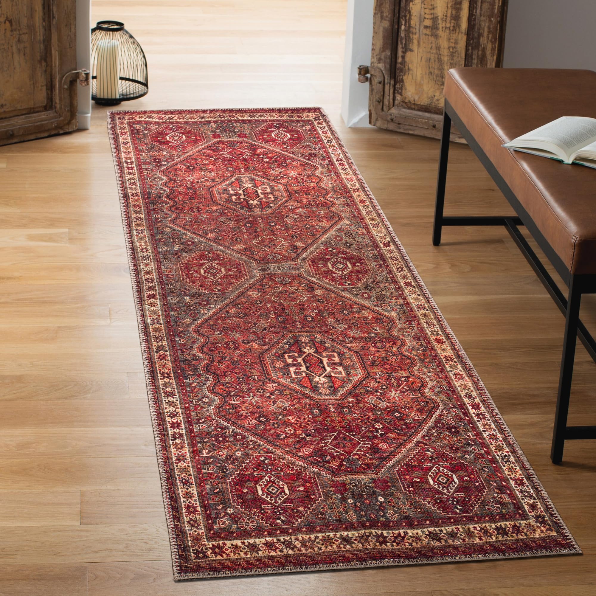 Keen Home Design 30"x144" Rug - Machine Washable Runner Rug with Non-Slip Backing, Ideal for Hallway, Entryway, Kitchen, Laundry Room - Vintage, Easy