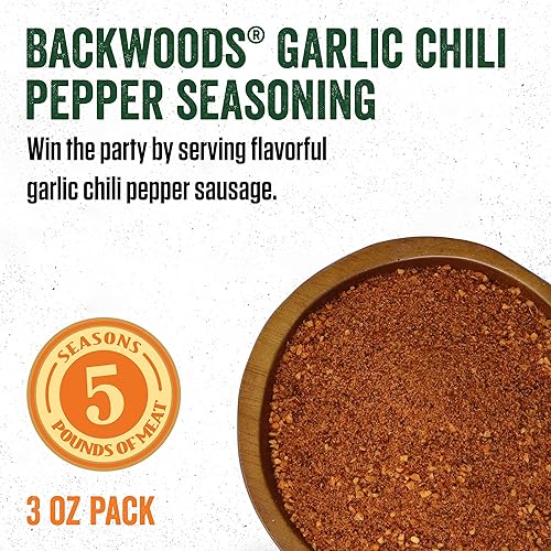 Miniatura 3 de LEM Productos Backwoods Condimento de salchicha fresca de ajo, chile y pimienta, ideal para carne silvestre y nacional, temporada de hasta 5 libras