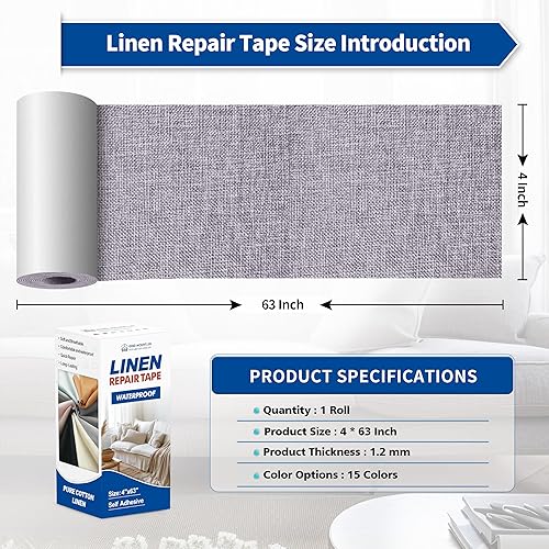 Vista 415 de Parches de reparación de lino grueso, parches de tela de lino autoadhesivos, 8 x 11 pulgadas, 2 unidades, multicolor, se pueden utilizar