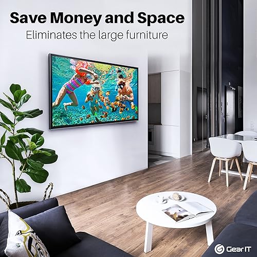 Miniatura 4 de GEARit Soporte de pared para TV (TV de 37 a 80 pulgadas) hasta 165 libras - Inclinación completa delgada, brazo articulado, Vesa 200 300 400 600