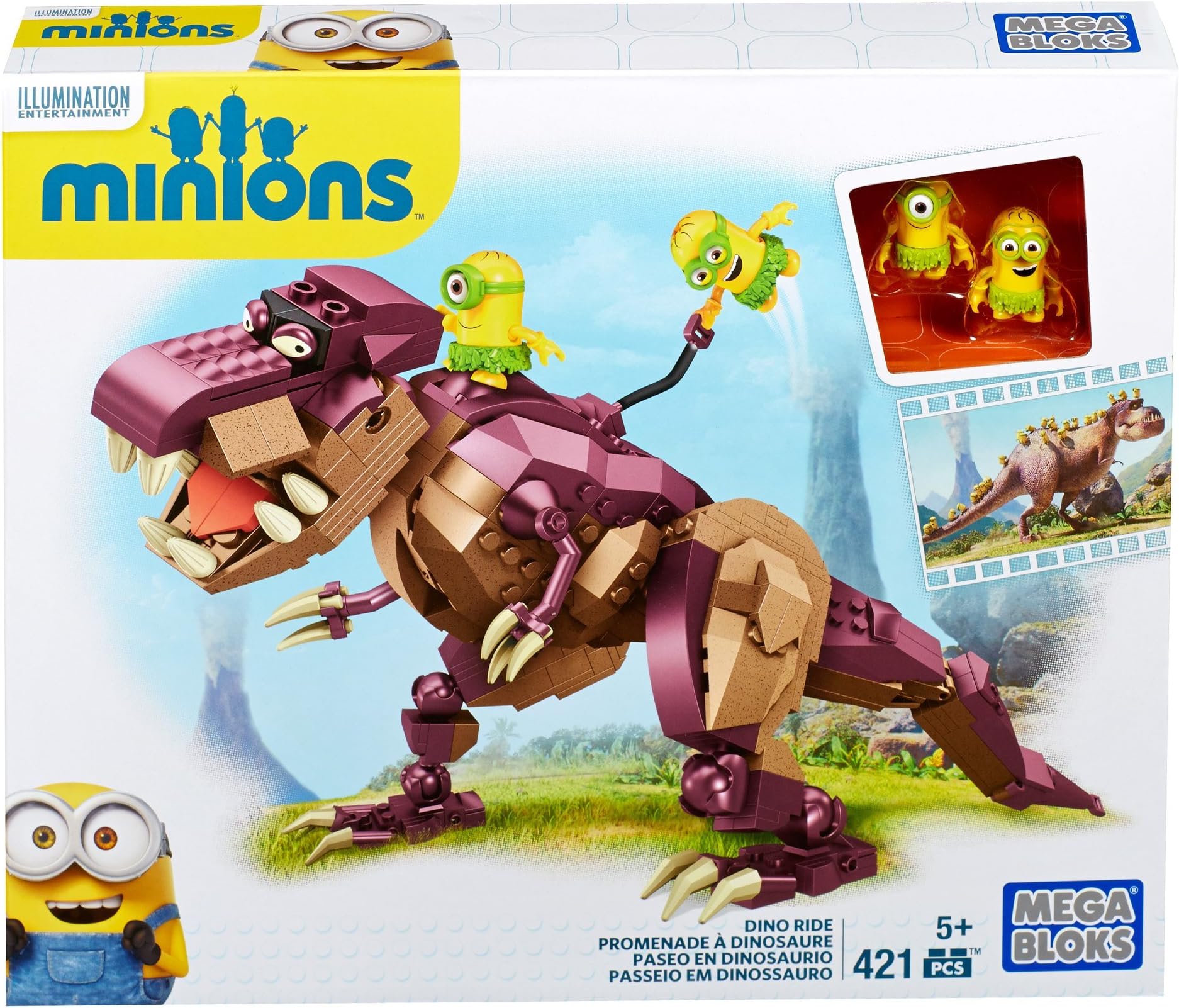 Mattel Mega Bloks CPC51 Minions movie dinosaur rider toy for building and construction